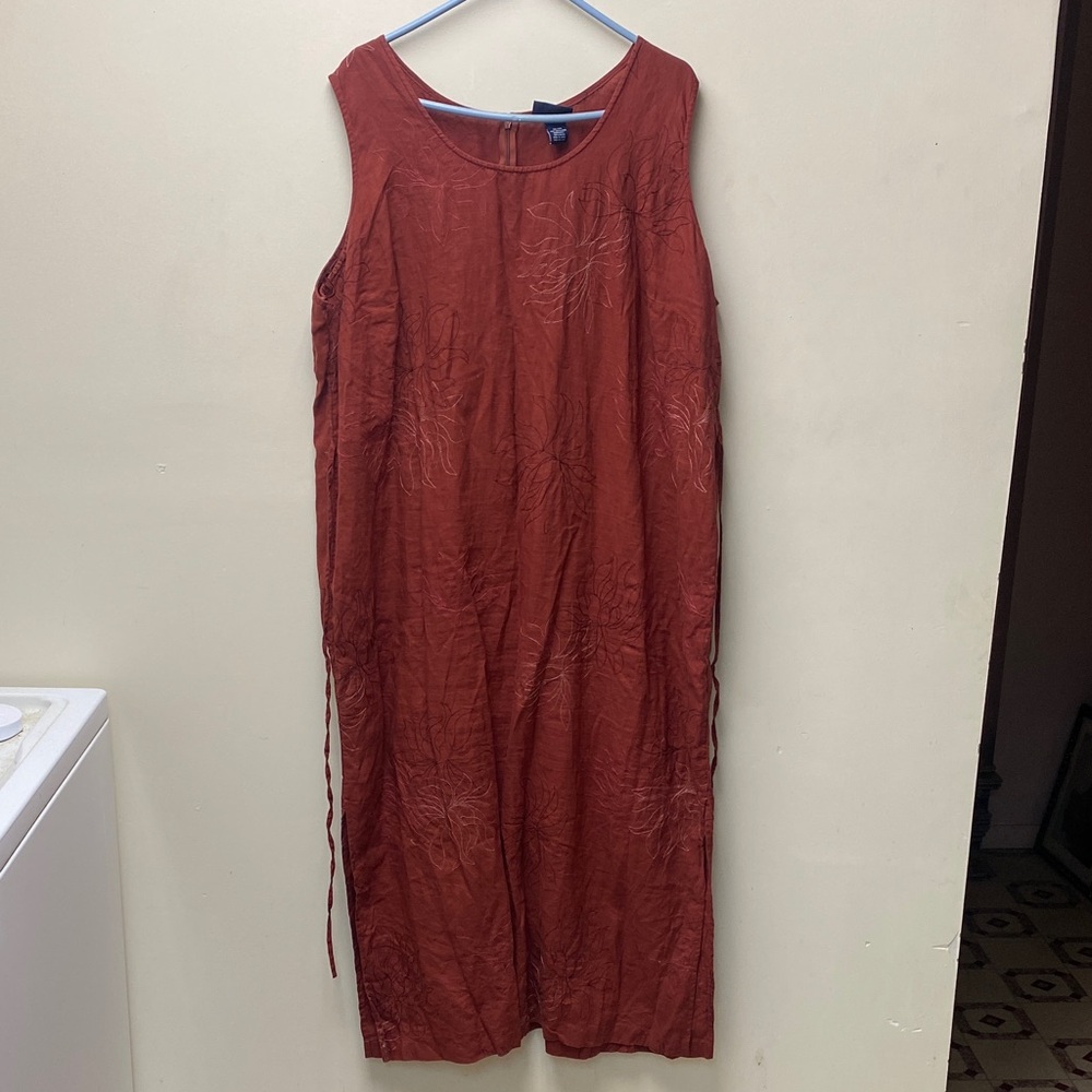 Venezia Rust Linen Dress